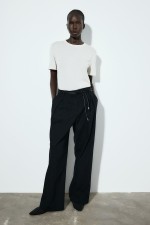 Wide-leg Linen-blend Pants