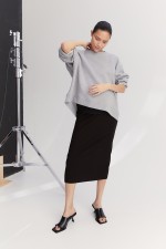 MAMA Ribbed Midi Skirt