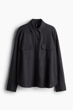 Oversized Linen-blend Cargo Shirt