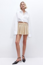 Cropped Drawstring-detail Shirt